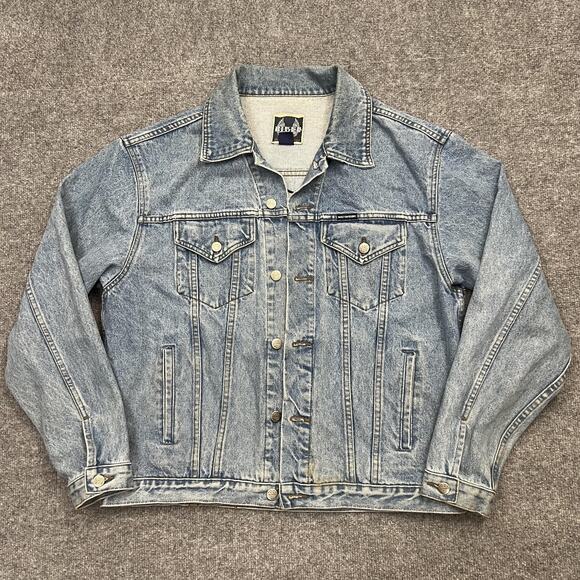 Harley-Davidson Jacket Mens Medium Denim Biker Blues Patch Motorcycle Rider